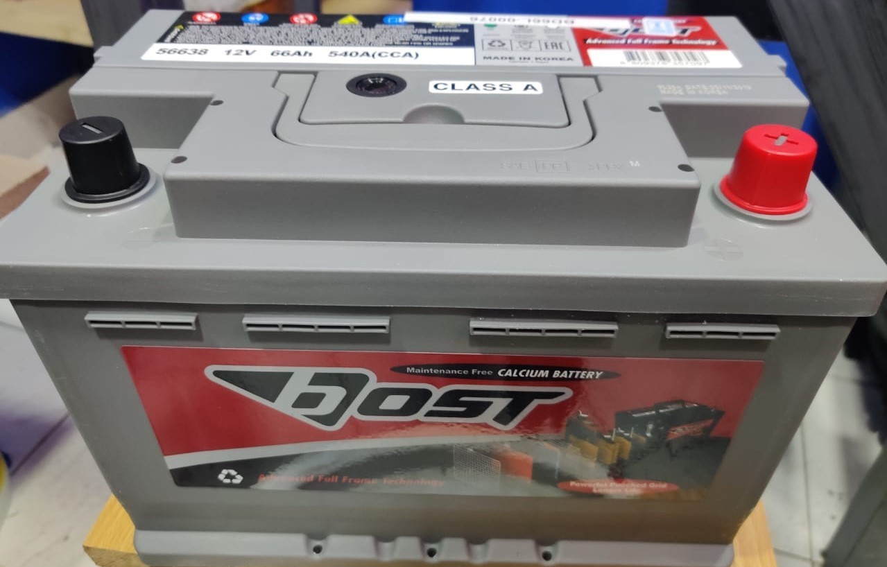 BOST (KOREA) DIN66 – MAINTENANCE-FREE BATTERY FOR PETROL & DIESEL VEHICLES